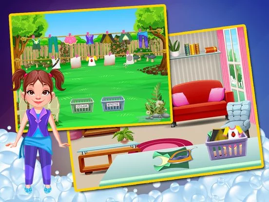 Изображение игры: Home Laundry Girl Game