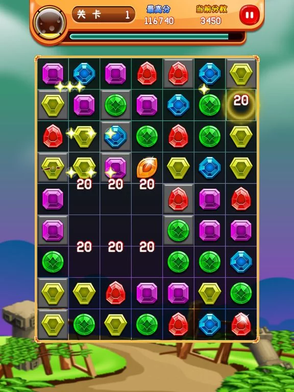 Изображение игры: 宝石消除 - 疯狂消消消