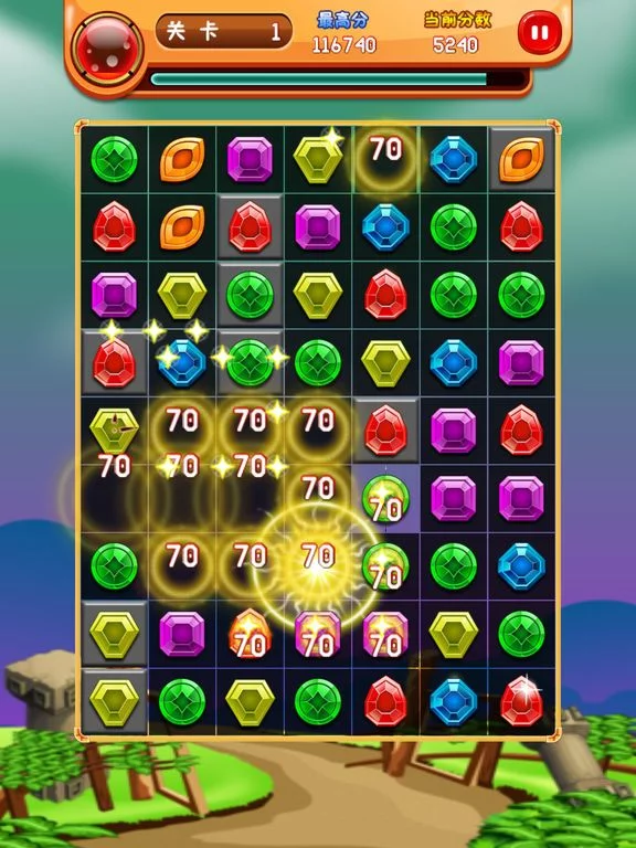 Изображение игры: 宝石消除 - 疯狂消消消