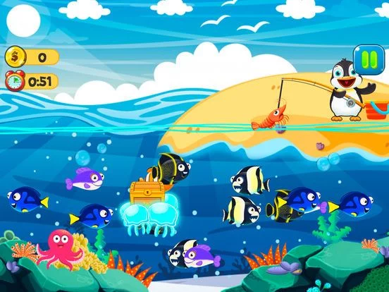 Изображение игры: Baby Penguin Fishing