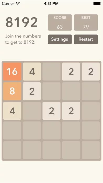 Изображение игры: 8192 5x5 4x4 3x3