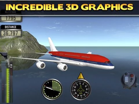 Изображение игры: 3D Plane Flying Parking Simulator Game - Real Airplane Driving Test Run Sim Racing Games