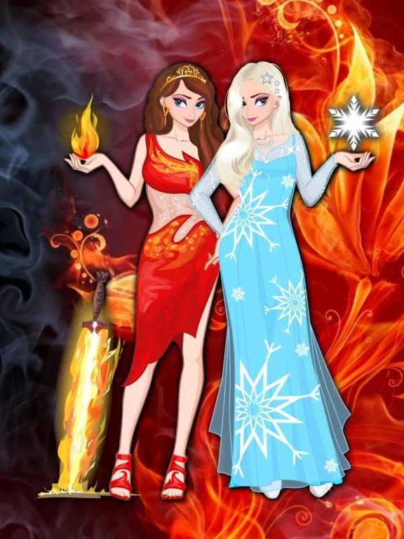 Изображение игры: Ice queen vs Flame Princess