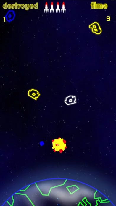 Изображение игры: Neon Asteroids Attack