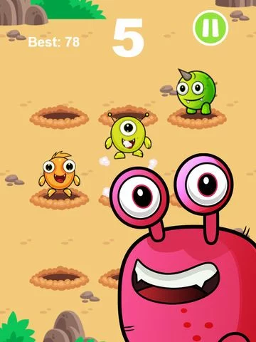 Изображение игры: Whack An Alien Mole Invader - Smash The Cute Miner Invaders From Mars!