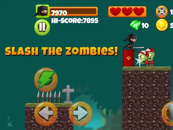 Изображение игры: Ninja Kid vs Zombies - 8 Bit Retro Game