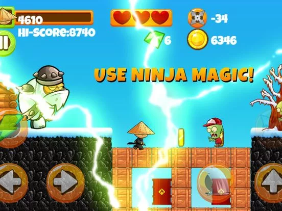 Изображение игры: Ninja Kid vs Zombies - 8 Bit Retro Game