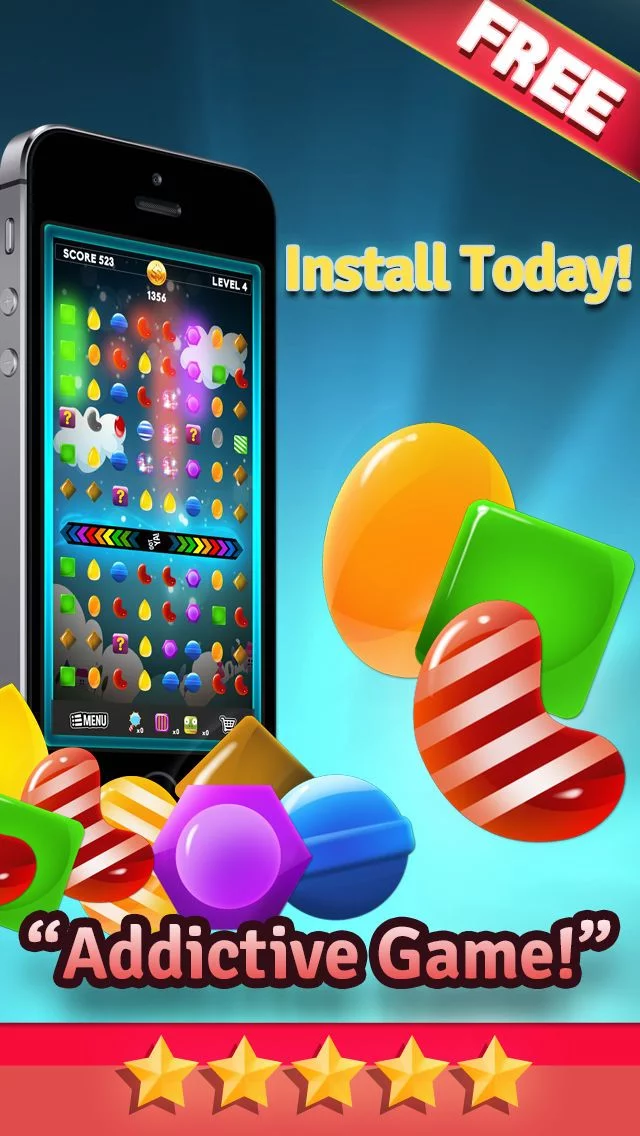 Изображение игры: Candy Mania Puzzle Games - Fun Candies Match3 For Kids HD FREE