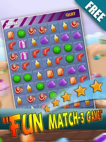 Изображение игры: Addictive Candy Games Blitz - The Match-3 Fruit Jelly Mania HD FREE