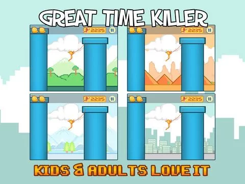 Изображение игры: Flappy Dash - Tiny Bird Flying Through The Jungle FREE