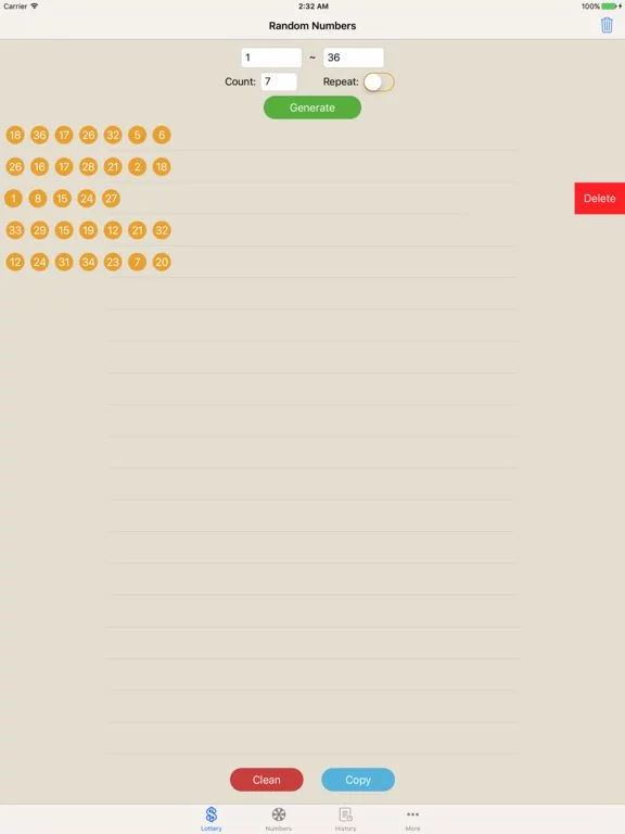 Изображение игры: Random All Numbers - the random number generator