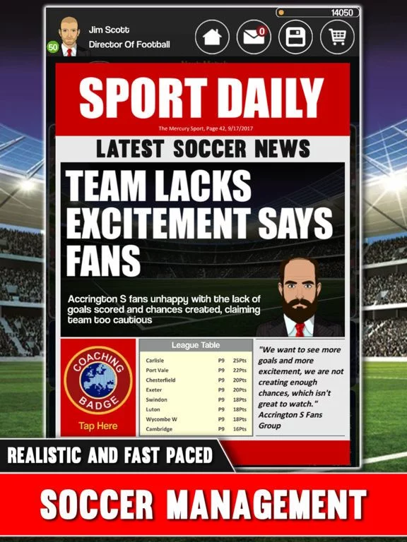 Изображение игры: Club Soccer Director 2018