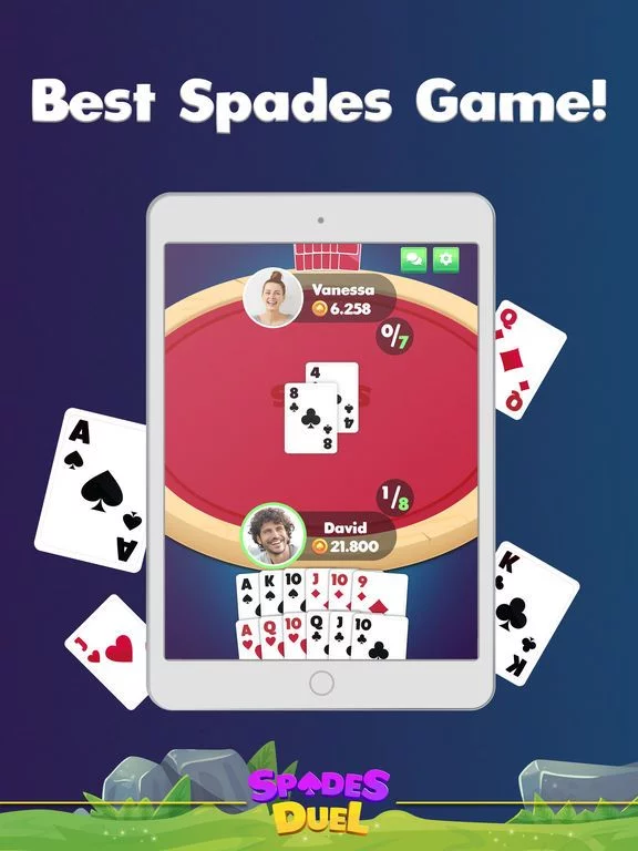 Изображение игры: Spades Duel Online Card Game