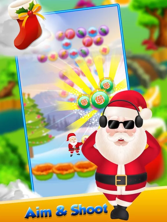 Изображение игры: Santa Christmas Bubble Shooter