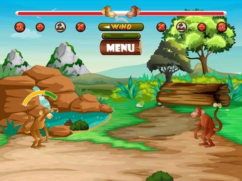 Изображение игры: Angry Monkey Mud Toss Fight