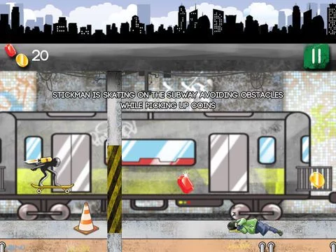 Изображение игры: Subway Stickman Skater