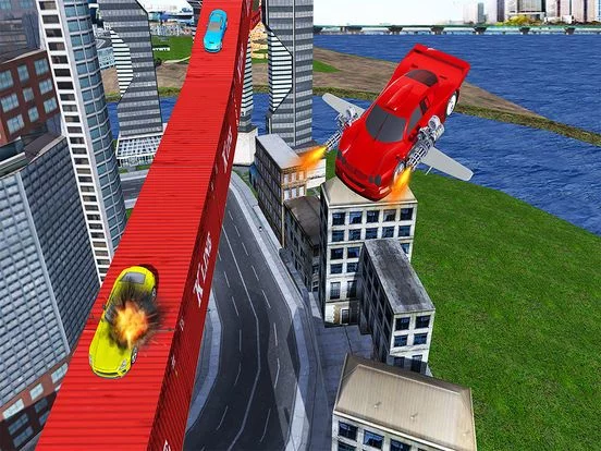 Изображение игры: Flying car driving flight sim