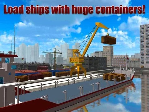 Изображение игры: Cargo Ship Crane Simulator 3D