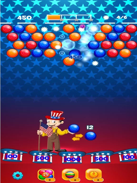 Изображение игры: Independence Day Bubble Shooter Adventures
