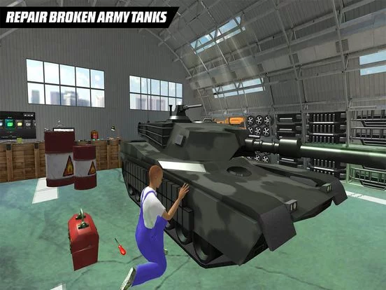 Изображение игры: US Military Tank Mechanic Garage – Repair Workshop