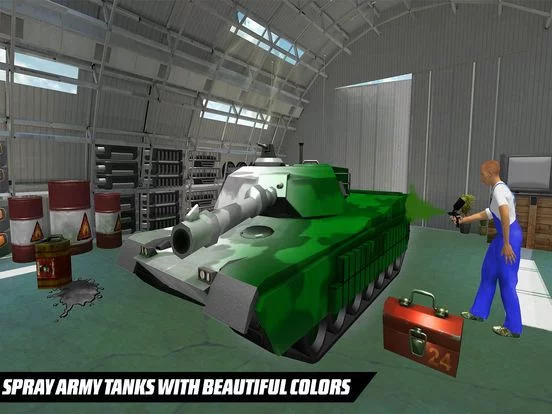 Изображение игры: US Military Tank Mechanic Garage – Repair Workshop