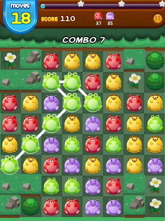 Изображение игры: Cute Fat Animals - Critter Color Pop Chain Puzzle Game FREE