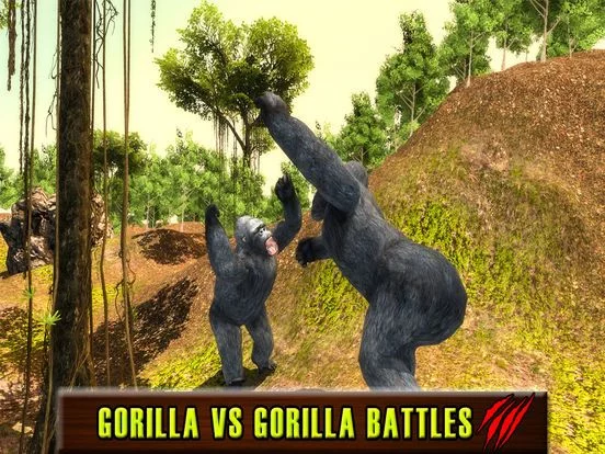 Изображение игры: Wild Gorilla Simulator 2016: Survival Life of Ape Vs Hunters & Wildlife Animals