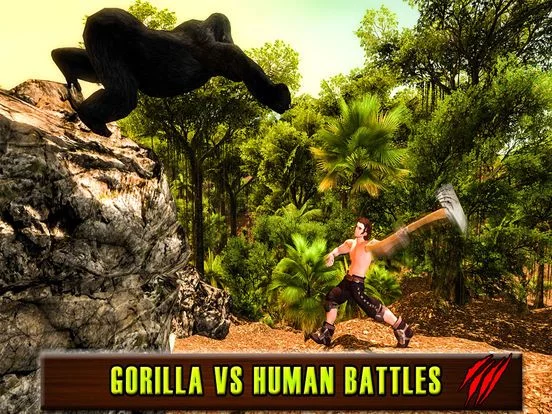 Изображение игры: Wild Gorilla Simulator 2016: Survival Life of Ape Vs Hunters & Wildlife Animals