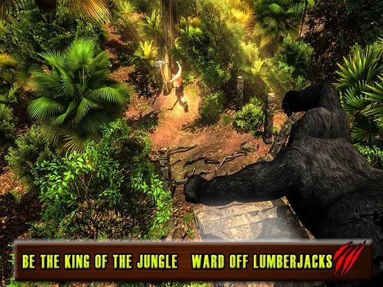 Изображение игры: Wild Gorilla Simulator 2016: Survival Life of Ape Vs Hunters & Wildlife Animals