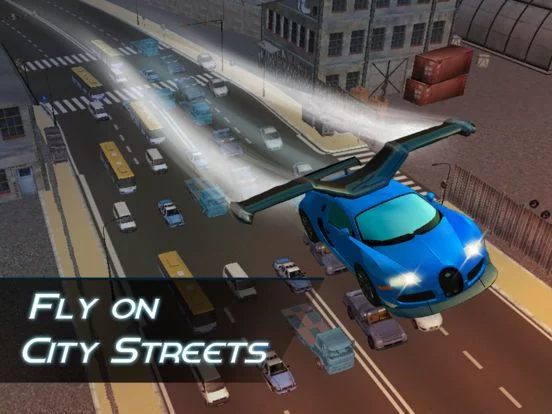 Изображение игры: Flying Sport Car Simulator 3D - Fly a futuristic super car!
