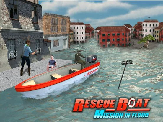 Изображение игры: Boat Rescue Mission in Flood: Coast Emergency Rescue & Life Saving Simulation Game