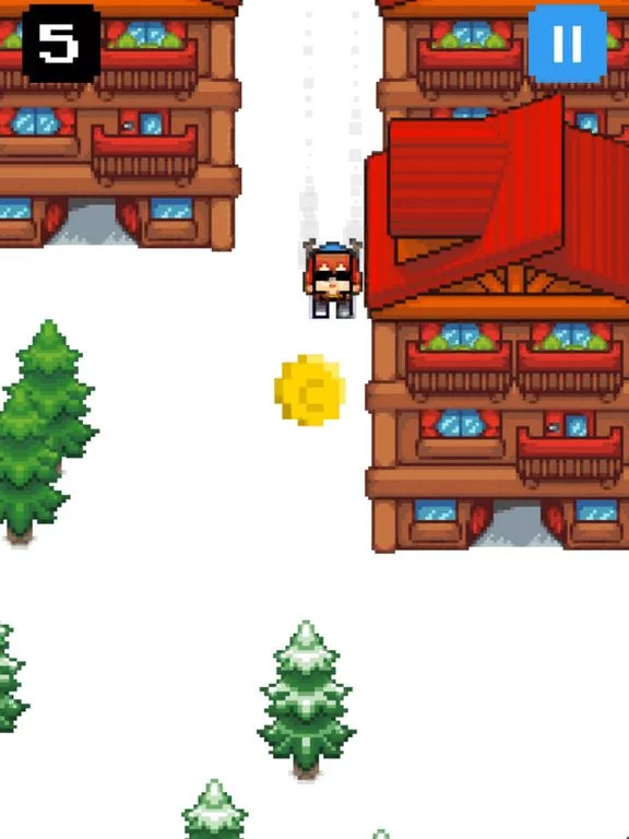 Изображение игры: Christmas Triple Skiing - Run Run Pixcel 2D