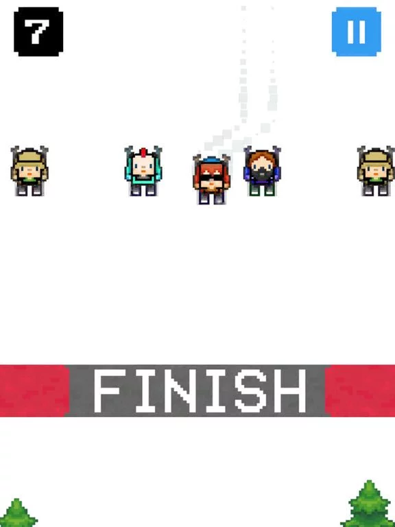 Изображение игры: Christmas Triple Skiing - Run Run Pixcel 2D