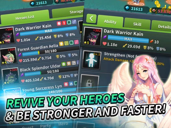 Изображение игры: Infinity Knights: Nonstop Idle RPG