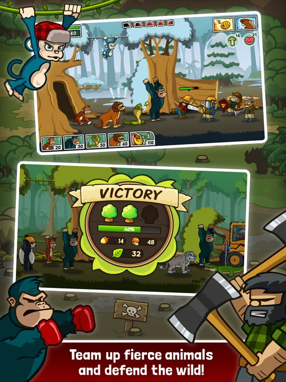 Изображение игры: Lumberwhack: Defend the Wild -Monkey Tower Defence