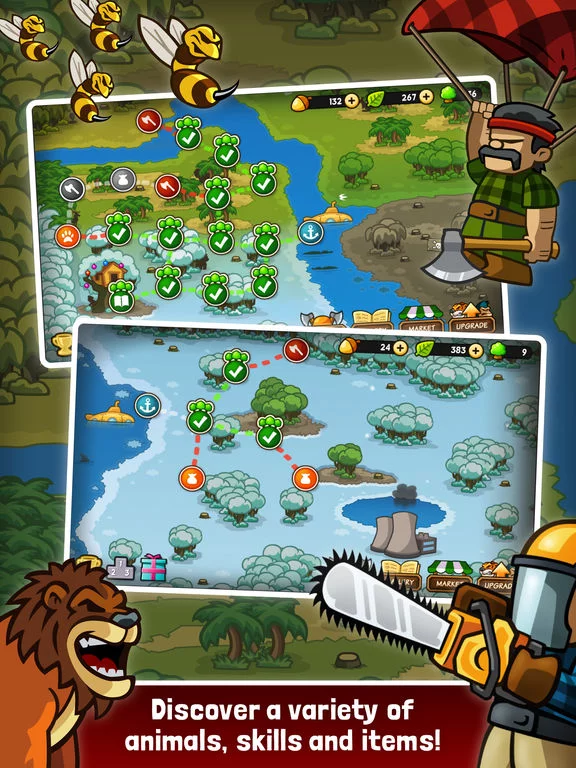 Изображение игры: Lumberwhack: Defend the Wild -Monkey Tower Defence