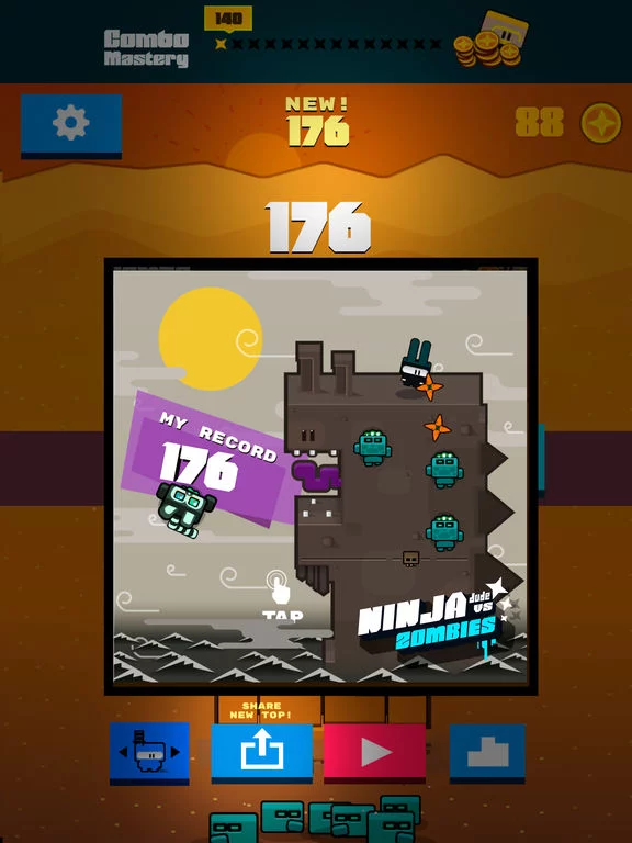 Изображение игры: Ninja Dude vs Zombies - endless tap 'n' slash zombie arcade game
