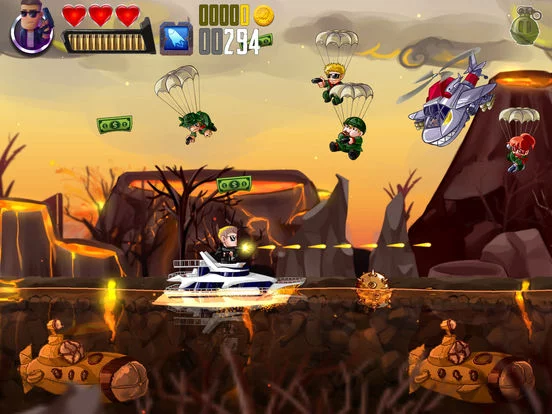 Изображение игры: RAMBOAT - Game of Shoot and Dash, Run and Jump !