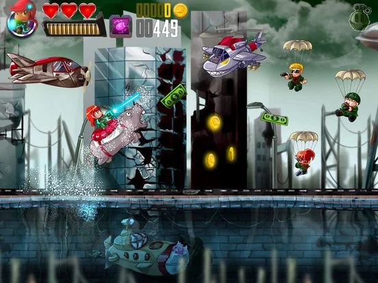 Изображение игры: RAMBOAT - Game of Shoot and Dash, Run and Jump !