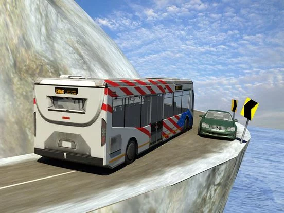 Изображение игры: winter Snow hill Bus Driving simulator