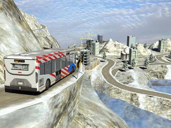 Изображение игры: winter Snow hill Bus Driving simulator