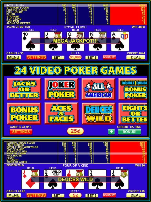 Изображение игры: Video Poker - FREE Las Vegas Casino Video Poker Suite Classic Deluxe Games