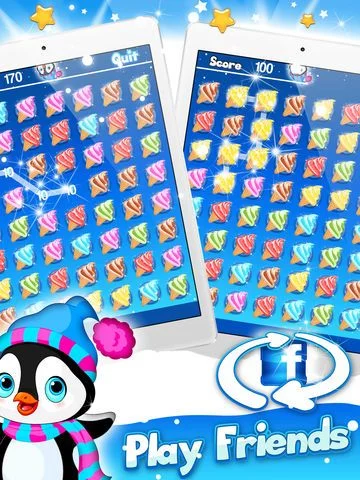 Изображение игры: Arctic Penguin Monty in the Frozen Ice Cream Club Hunt Free Game