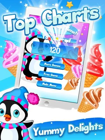 Изображение игры: Arctic Penguin Monty in the Frozen Ice Cream Club Hunt Free Game