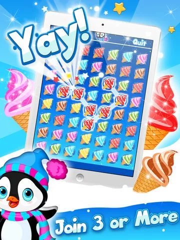 Изображение игры: Arctic Penguin Monty in the Frozen Ice Cream Club Hunt Free Game