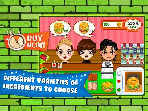Изображение игры: Burger Cooking Restaurant Maker Jam - the mama king food shop in a jolly diner story dash game!