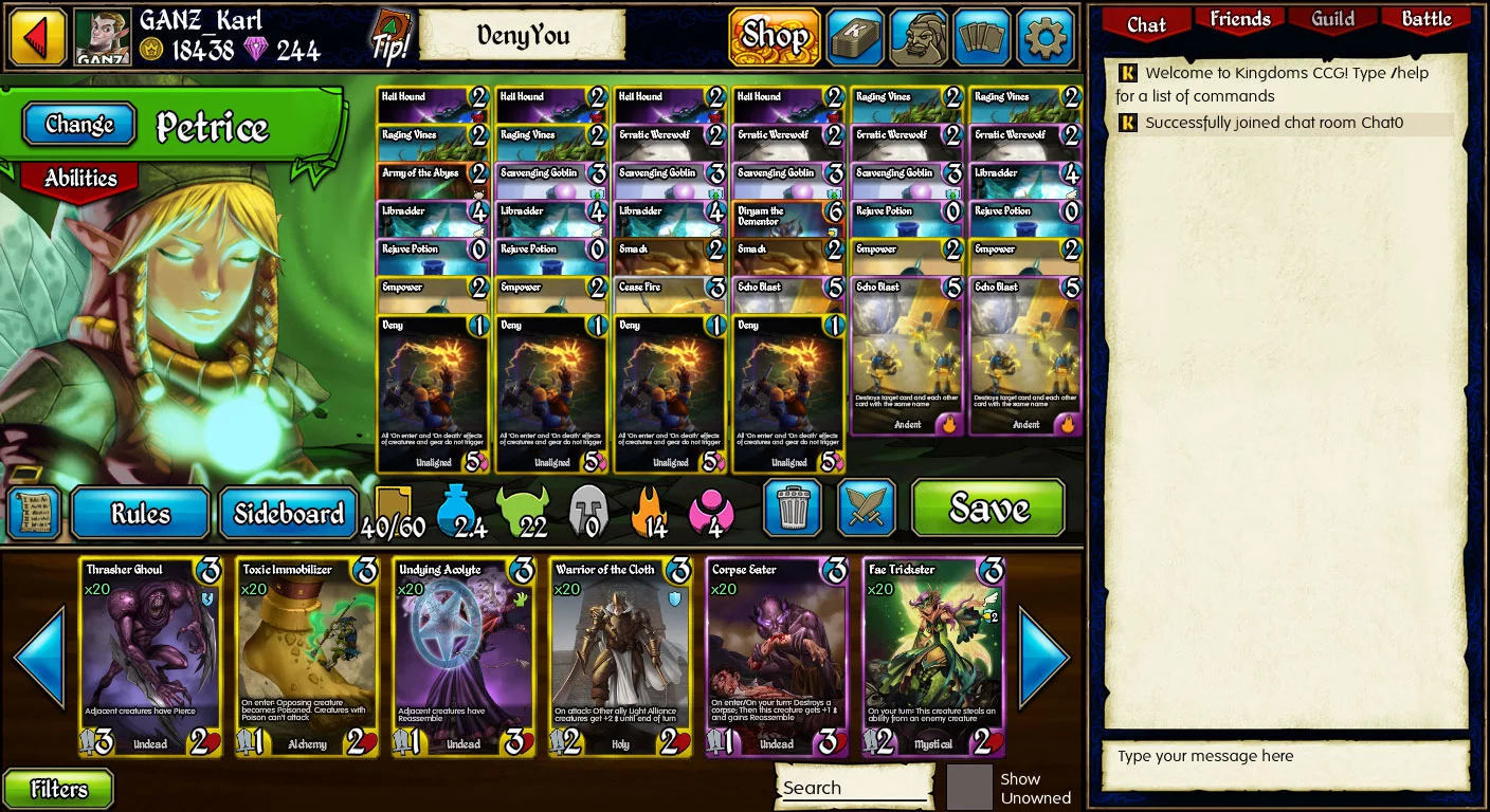 Изображение игры: Kingdoms CCG