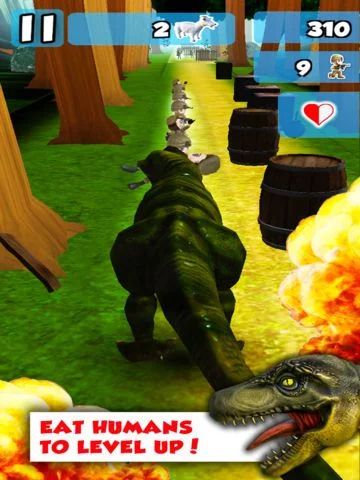 Изображение игры: A Rex Rampage With 3D - Dangerous Dinosaurs Walking & Run-ning to Destroy & Devour Everything!