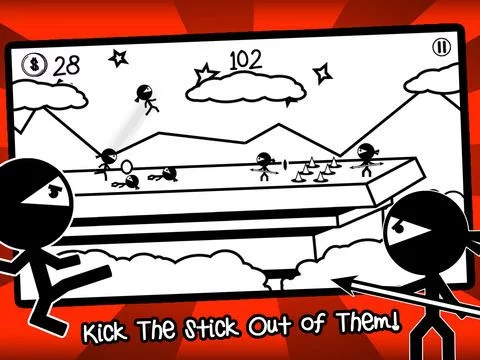 Изображение игры: A Sketch Stickman Ninja Run FREE