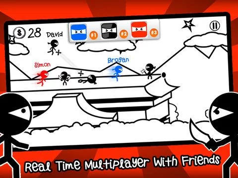 Изображение игры: A Sketch Stickman Ninja Run FREE